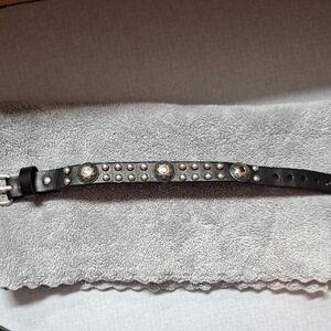 Black Studded Leather Belt